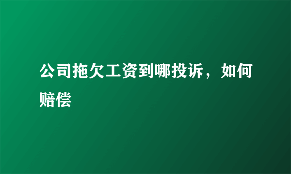 公司拖欠工资到哪投诉，如何赔偿