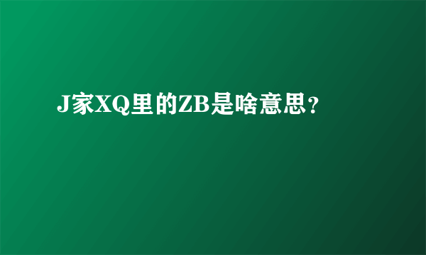 J家XQ里的ZB是啥意思？