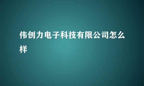 伟创力电子科技有限公司怎么样