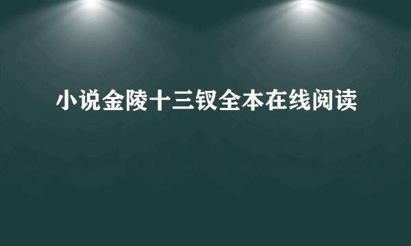 小说金陵十三钗全本在线阅读