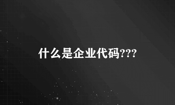 什么是企业代码???