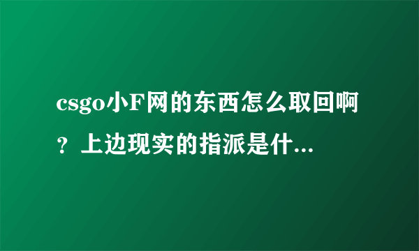 csgo小F网的东西怎么取回啊？上边现实的指派是什么意思？