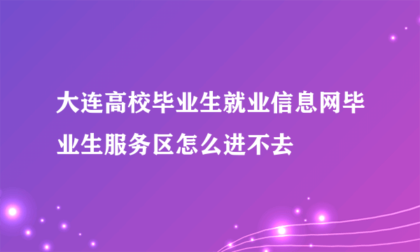 大连高校毕业生就业信息网毕业生服务区怎么进不去