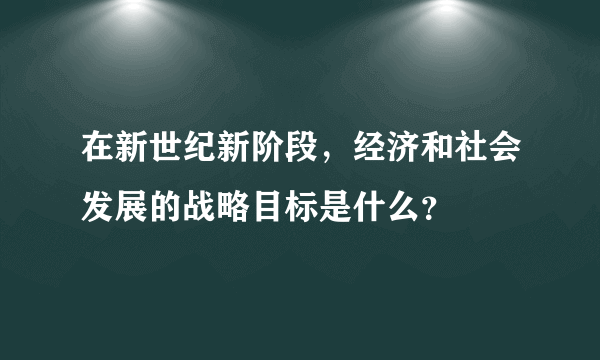 在新世纪新阶段，经济和社会发展的战略目标是什么？