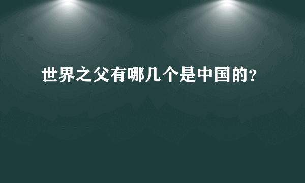 世界之父有哪几个是中国的？