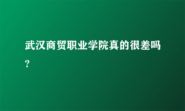 武汉商贸职业学院真的很差吗?