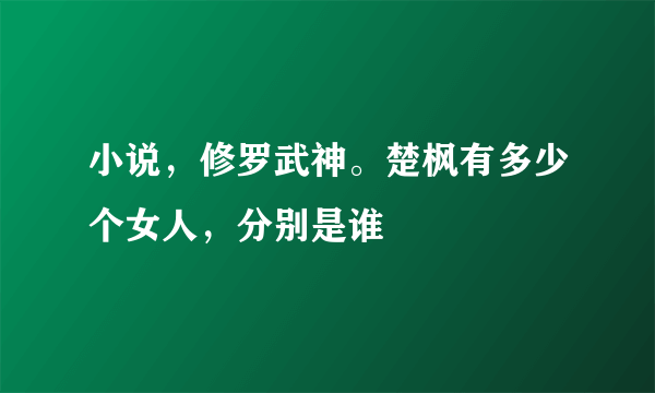 小说，修罗武神。楚枫有多少个女人，分别是谁