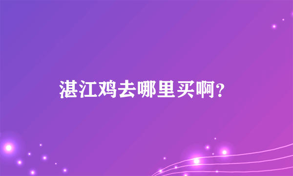 湛江鸡去哪里买啊？