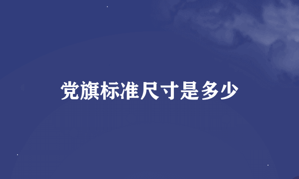 党旗标准尺寸是多少