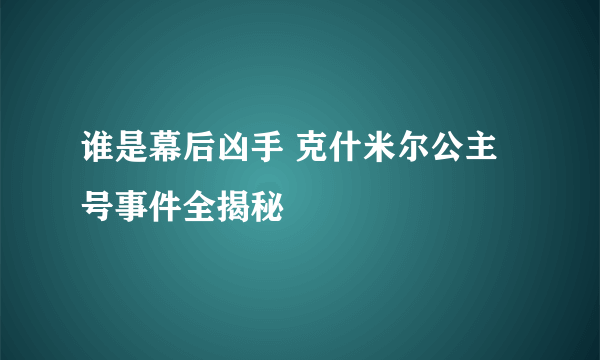 谁是幕后凶手 克什米尔公主号事件全揭秘