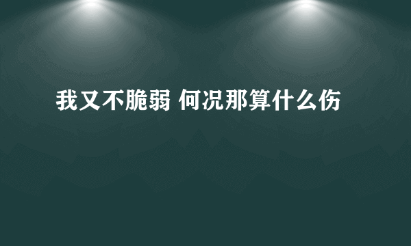 我又不脆弱 何况那算什么伤