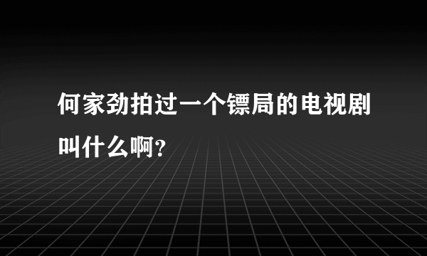 何家劲拍过一个镖局的电视剧叫什么啊？