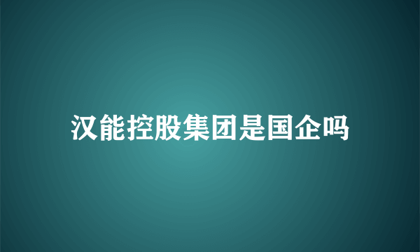 汉能控股集团是国企吗