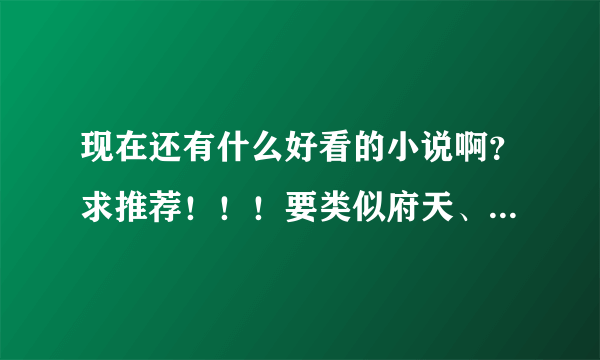 现在还有什么好看的小说啊？求推荐！！！要类似府天、吱吱、细品、陈灯等文风的。不要天雷、小白文。