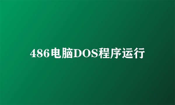 486电脑DOS程序运行