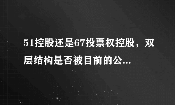 51控股还是67投票权控股，双层结构是否被目前的公司法支持