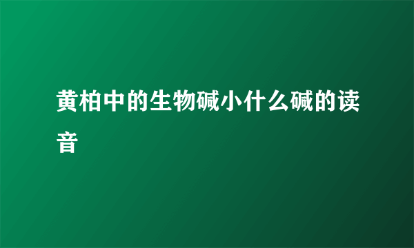 黄柏中的生物碱小什么碱的读音