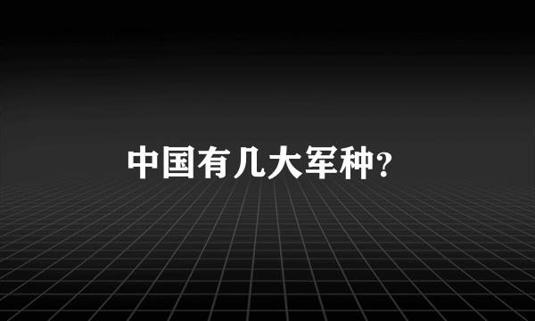 中国有几大军种？