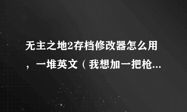 无主之地2存档修改器怎么用，一堆英文（我想加一把枪和一个手雷）