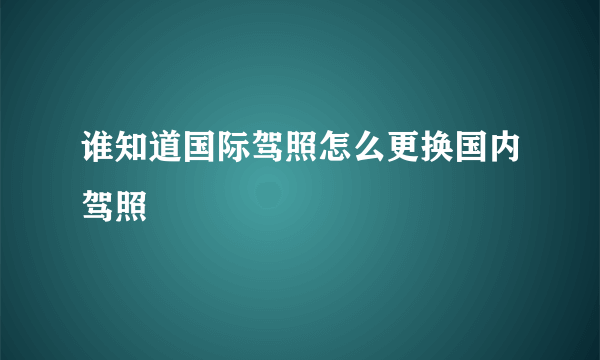 谁知道国际驾照怎么更换国内驾照