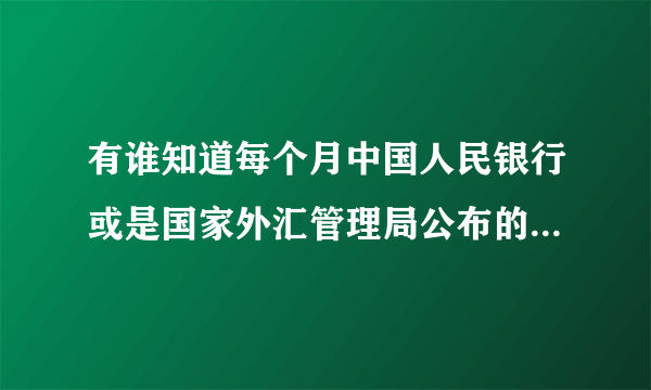 有谁知道每个月中国人民银行或是国家外汇管理局公布的外汇牌价中间价啊?我先谢谢大家了啊!