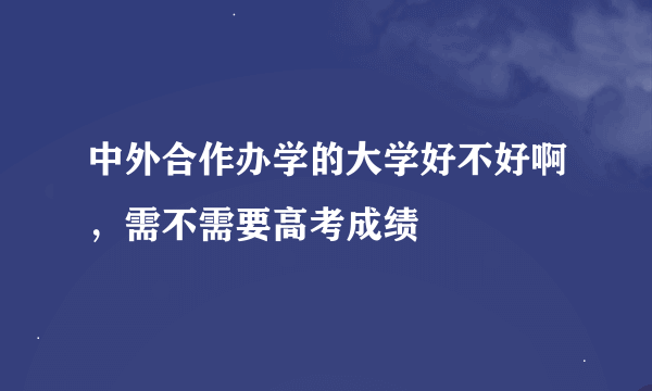 中外合作办学的大学好不好啊，需不需要高考成绩