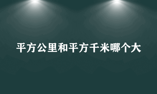 平方公里和平方千米哪个大