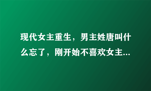 现代女主重生，男主姓唐叫什么忘了，刚开始不喜欢女主但后来在相处的