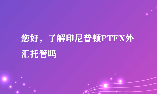 您好，了解印尼普顿PTFX外汇托管吗