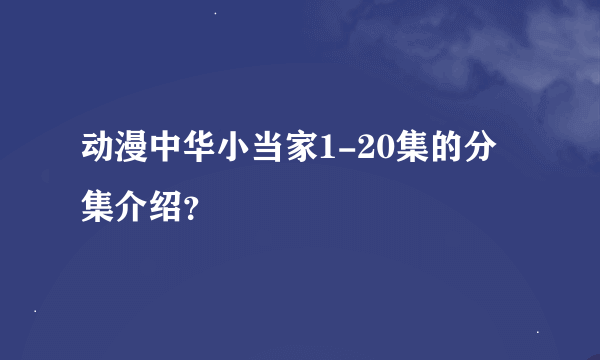 动漫中华小当家1-20集的分集介绍？