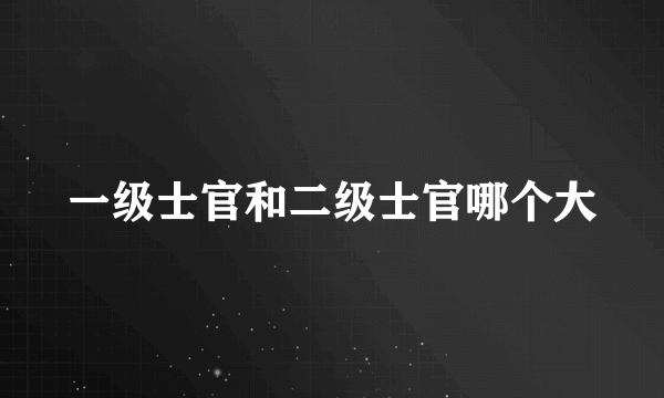 一级士官和二级士官哪个大