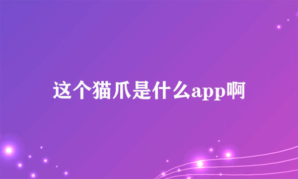 这个猫爪是什么app啊