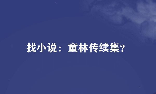 找小说：童林传续集？