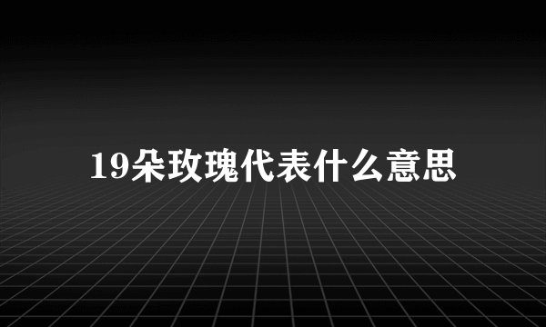 19朵玫瑰代表什么意思