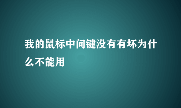 我的鼠标中间键没有有坏为什么不能用