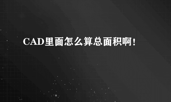 CAD里面怎么算总面积啊！