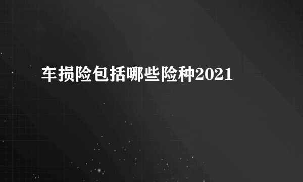 车损险包括哪些险种2021