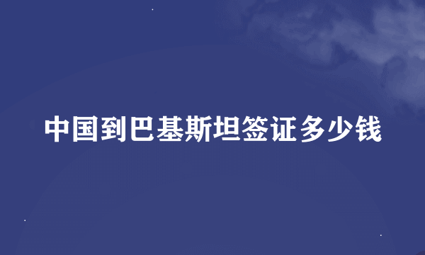 中国到巴基斯坦签证多少钱