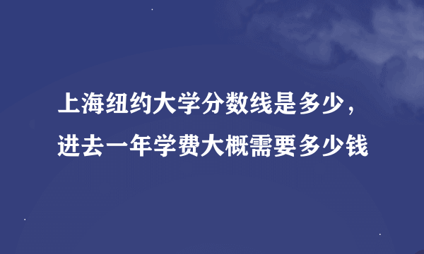 上海纽约大学分数线是多少，进去一年学费大概需要多少钱