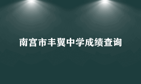 南宫市丰翼中学成绩查询