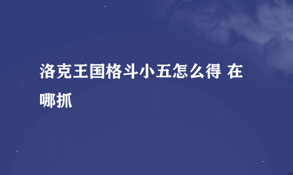 洛克王国格斗小五怎么得 在哪抓