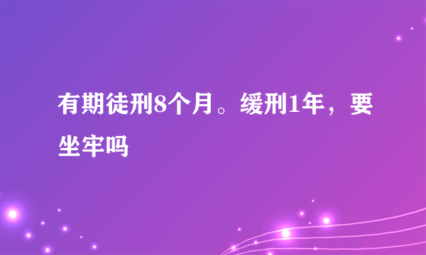 有期徒刑8个月。缓刑1年，要坐牢吗