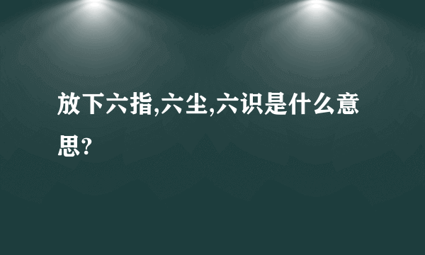 放下六指,六尘,六识是什么意思?