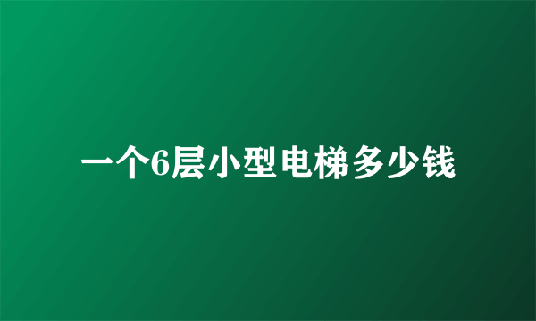 一个6层小型电梯多少钱