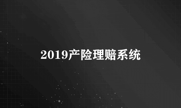 2019产险理赔系统