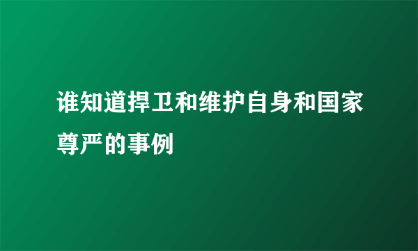 谁知道捍卫和维护自身和国家尊严的事例