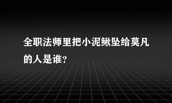 全职法师里把小泥鳅坠给莫凡的人是谁？