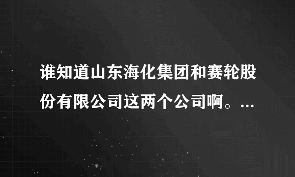 谁知道山东海化集团和赛轮股份有限公司这两个公司啊。能比较一下吗？哪个比较好