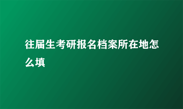 往届生考研报名档案所在地怎么填