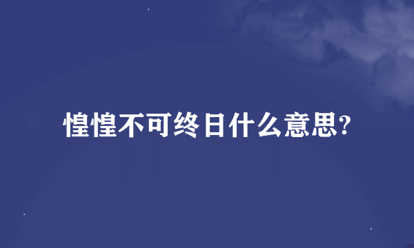 惶惶不可终日什么意思?